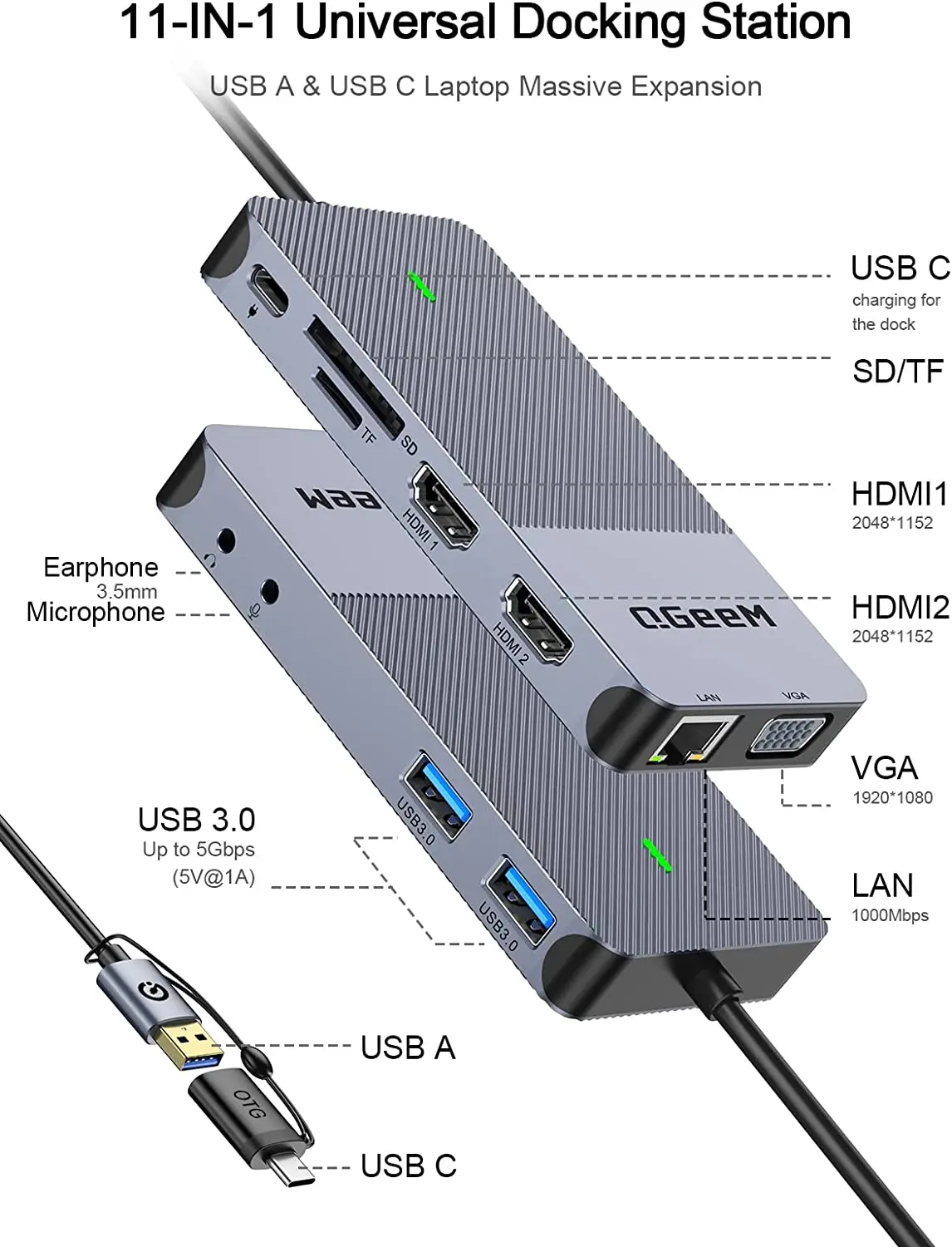 Base de Conexión USB 3.0 QGeeM - Smart Home Hub 2 reseña y precio