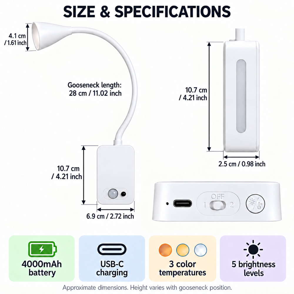Lámpara de lectura LED magnéti - Temperature Sensor reseña y precio